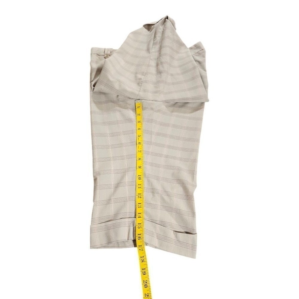 Danielle‎ B Plaid Capri Pants Womens 16 Tan Beige Cuffed Cropped Trousers - Picture 8 of 11